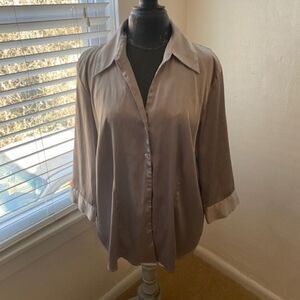 Allison Morgan Gray button down blouse, size 1X